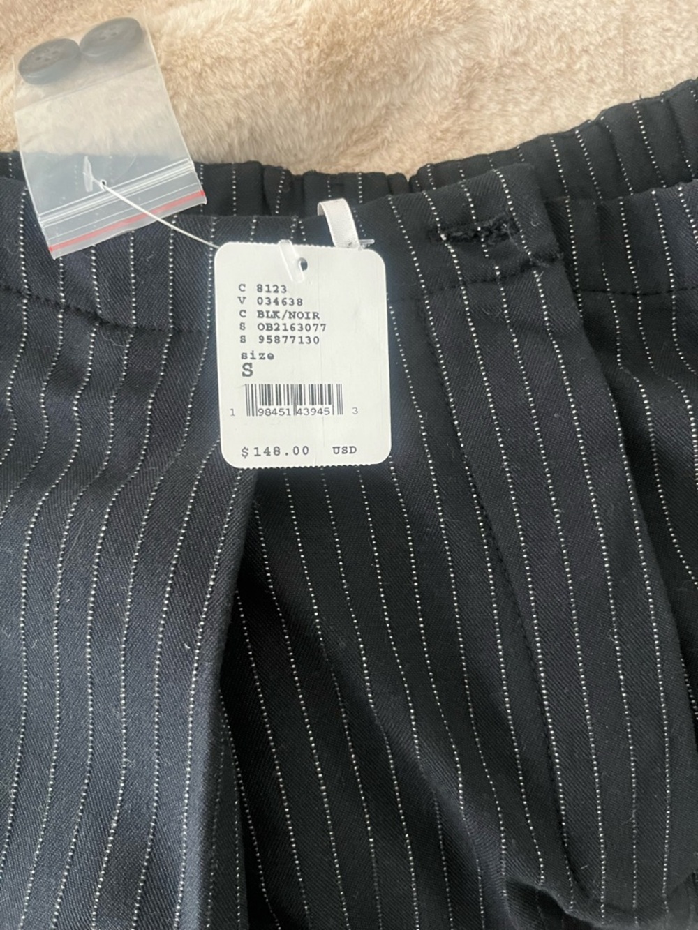 Free People Black Pinstripe Wide-Leg Trousers - Picture 6 of 6